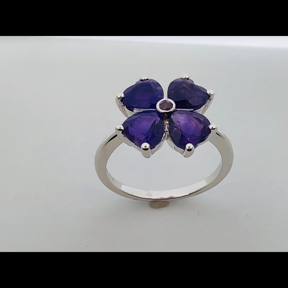 Heart Shape Natural Amethyst Ring